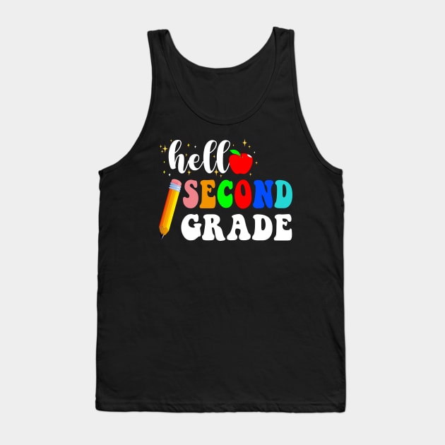 Hello Second 2nd Grade Back To School Teachers Kids Girls Tank Top by peskybeater